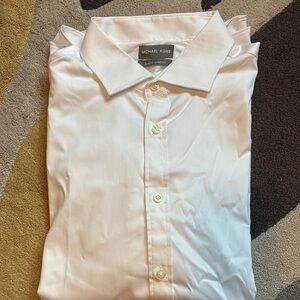 Michael Kors White Dress Shirt Crisp Cotton Formal